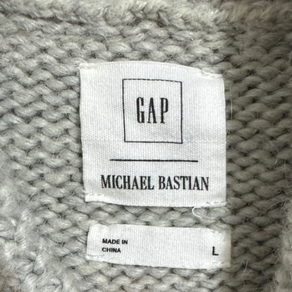 Gap x Michael Bastian Jet Ski Graphic Gray Wool Blend Zip-Up Cardigan size L